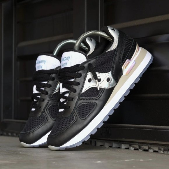 Saucony Shoes - Saucony Shadow - US 8.5 Women's Sneakers - Black White Holographic Shoes